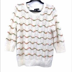 Relativity‎ women’s Cream eyelash sweater Strip L